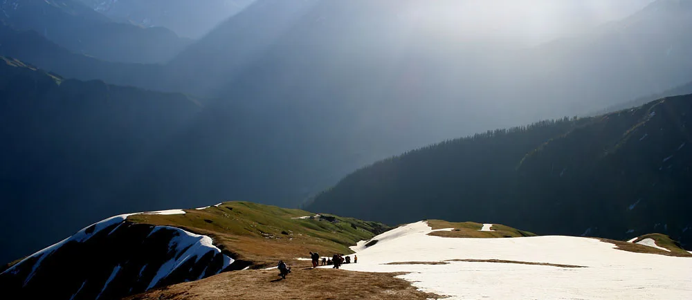 On_way_to_Sar_Pass-_Rays_of_light_soothing_trekkers_I_IMG_7149